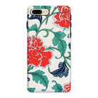 Red Peonies - Owen Jones Floral Iphone Case, 8 Plus / Matte, Floral-patterned Phone Case Red Flowers Green Leaves White