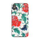 Red Peonies - Owen Jones Floral Iphone Case, Xs Max / Matte, Floral-patterned Smartphone Case Vibrant Red Flowers Green Leaves