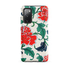 Red Peonies Owen Jones Floral Samsung Case, Galaxy S20 Fe / Matte, Smartphone Case Vibrant Red Floral Green Leaf Pattern