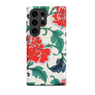 Red Peonies Owen Jones Floral Samsung Case, Galaxy S24 Ultra / Matte, Phone Case Floral Pattern Red Flowers Green Leaves
