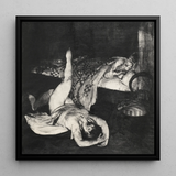Reducing Exercises - George Bellows Art Print / Canvas, 12x12’’ / 31x31cm / Black Frame, Posters Prints & Visual Artwork, Toby Leon