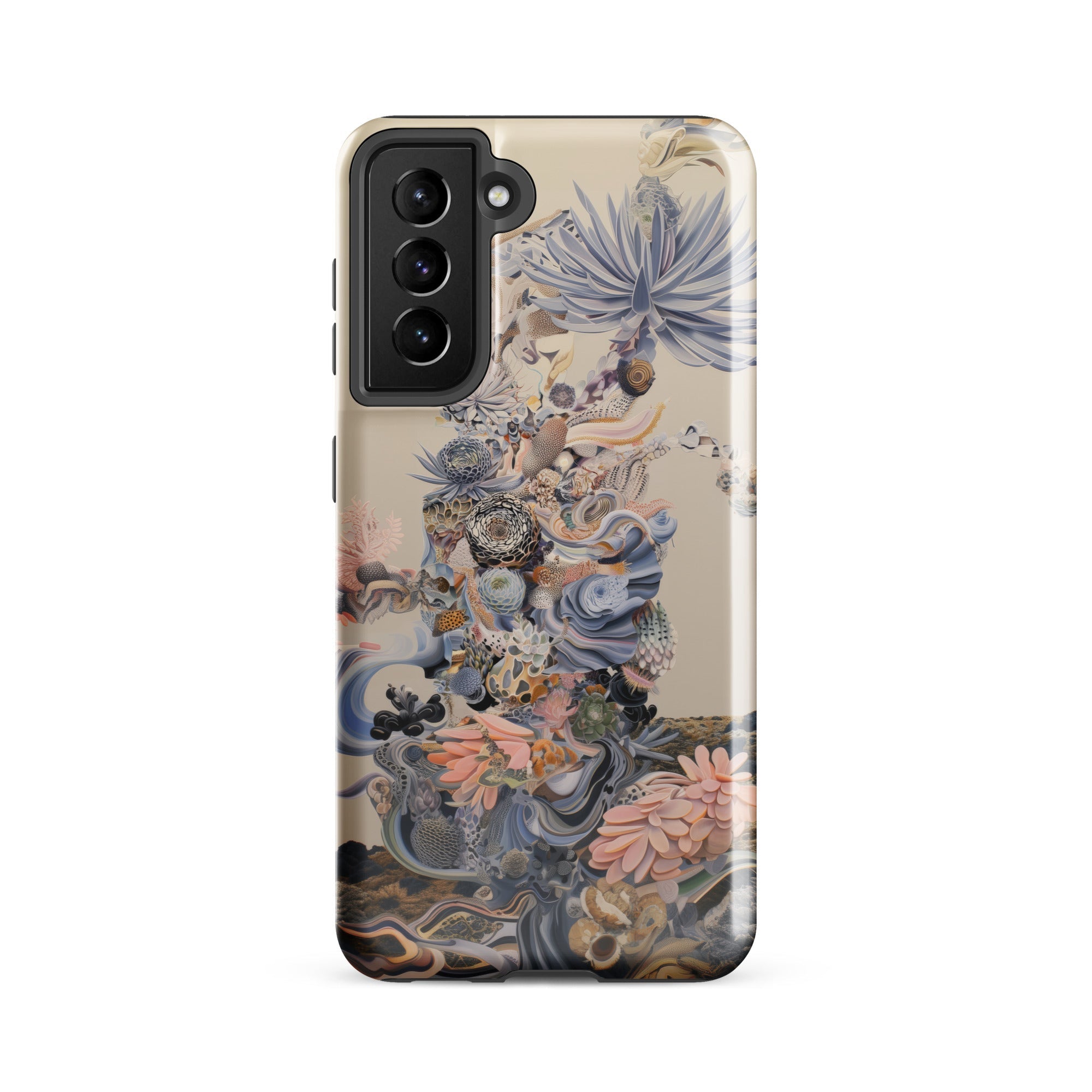 Regalia Surreal Succulent Cornucopia Samsung Case, Galaxy S21 Fe / Gloss, Samsung Smartphone Case Abstract Floral Organic Design Muted