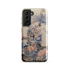 Regalia Surreal Succulent Cornucopia Samsung Case, Galaxy S21 / Gloss, Smartphone Cream Colored Case Adorned Intricate Colorful Floral