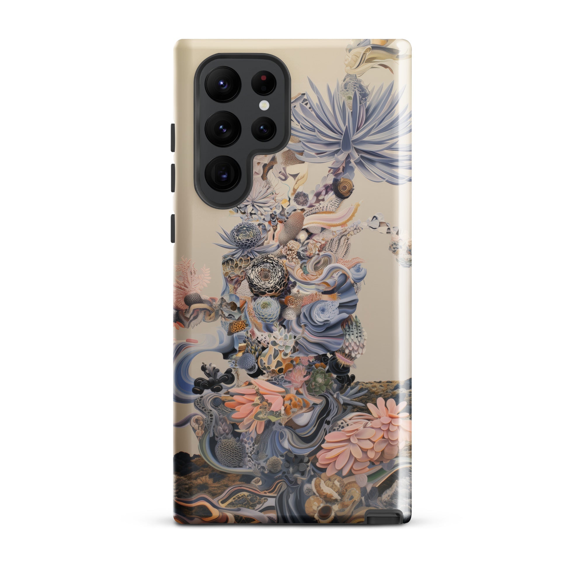 Regalia Surreal Succulent Cornucopia Samsung Case, Galaxy S22 Ultra / Gloss, Smartphone Case Abstract Ornate Floral Design Muted Pastel