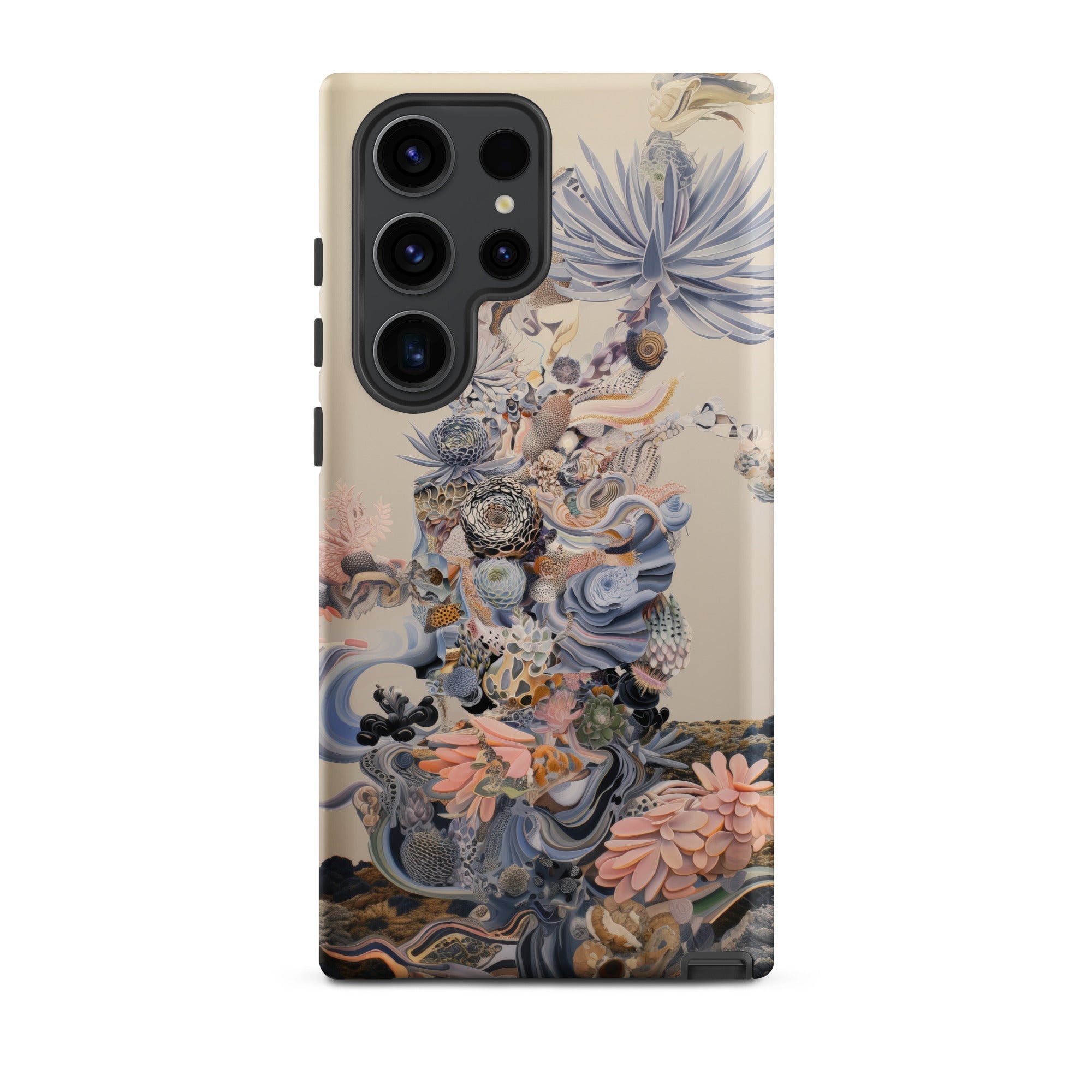 Regalia Surreal Succulent Cornucopia Samsung Case, Galaxy S23 Ultra / Matte, Smartphone Beige Toned Case Intricate Abstract Floral Organic