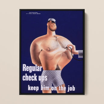 Regular Check-ups Keep Him on the Job Art Print / Canvas, 12x16’’ / 31x41cm / Black Frame, Posters Prints & Visual Artwork, Toby Leon