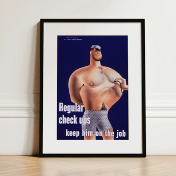 Regular Check-ups Keep Him on the Job Art Print / Canvas, 12x16’’ / 31x41cm / Black Frame / Matboard, Posters Prints & Visual Artwork, Toby