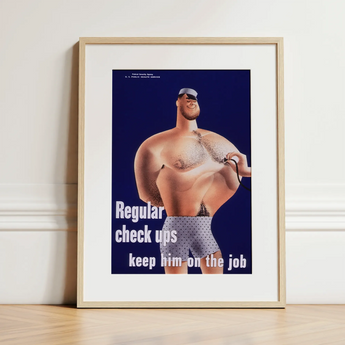 Regular Check-ups Keep Him on the Job Art Print / Canvas, 12x16’’ / 31x41cm / Natural Frame / Matboard, Posters Prints & Visual Artwork,