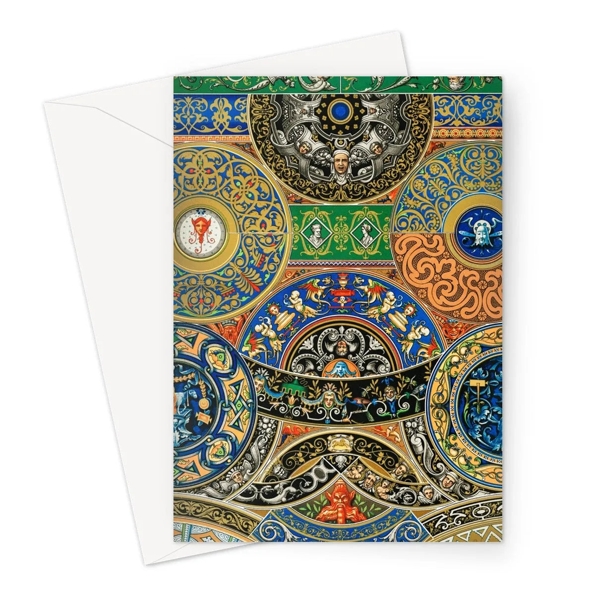 Renaissance Pattern 2 By Auguste Racinet Greeting Card - A5 Portrait / 1 Card - Notebooks & Notepads - Aesthetic Art