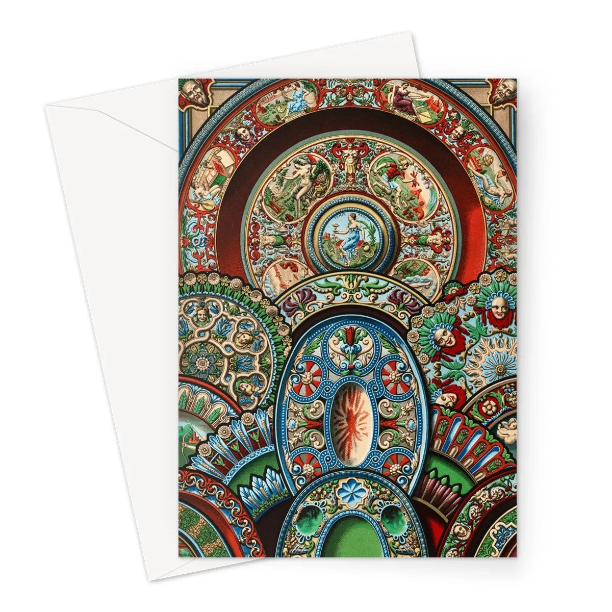 Renaissance Pattern - Auguste Racinet Greeting Card - A5 Portrait / 1 Card - Greeting & Note Cards - Aesthetic Art