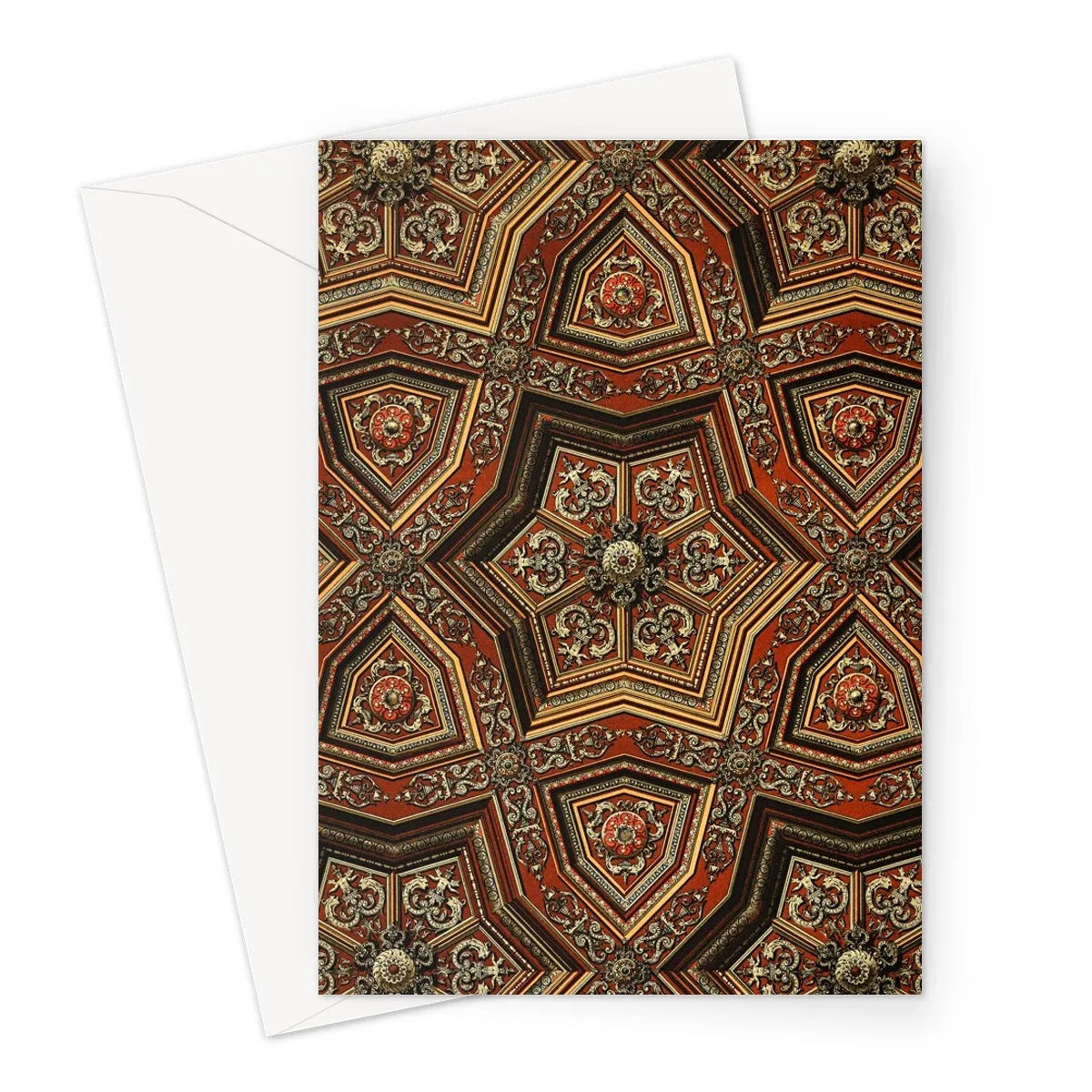 Renaissance Pattern By Auguste Racinet Greeting Card - A5 Portrait / 1 Card - Greeting & Note Cards - Aesthetic Art