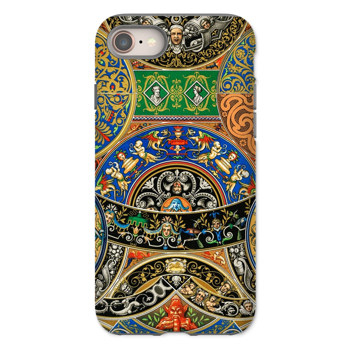 Renaissance Pattern Auguste Racinet Iphone Case, 8 / Matte, Ornate Phone Case Intricate Medieval Style Artwork Colorful Patterns