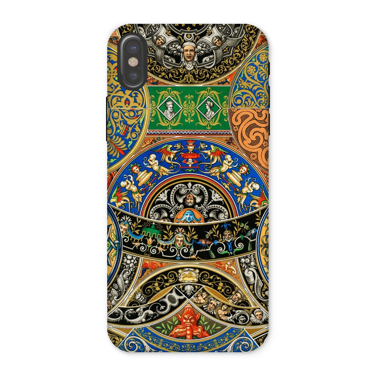 Renaissance Pattern Auguste Racinet Iphone Case, x / Matte, Ornate Phone Case Intricate Colorful Medieval Style Artwork Patterns