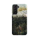 Rendezvous in the Forest - Henri Rousseau Samsung Case, Galaxy S21 Fe / Matte, Smartphone Dark Forest Scene Printed Case Person Horseback