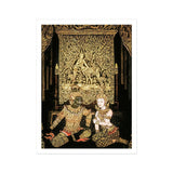 Rendezvous - Traditional Thai Temple Art Print / Canvas Traditional Thai Temple Mural Artwork Figures Ornate Classical Spellbinding Art,