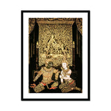 Rendezvous - Traditional Thai Temple Art Print, Traditional Thai Temple Mural Artwork Mythological Figures Ornate
