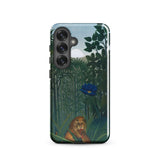 The Repast of the Lion - Henri Rousseau Phone Case Samsung Galaxy S25 / Gloss Phone Case Detailed Illustration Lion Dense Green Foliage