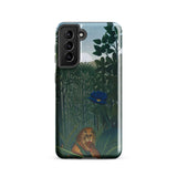 The Repast of the Lion - Henri Rousseau Phone Case Samsung Galaxy S21 / Gloss Phone Case Detailed Illustration Lion Dense Green Foliage