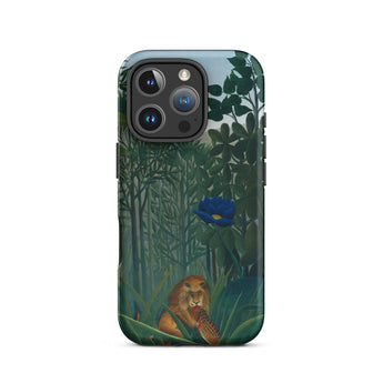 The Repast of the Lion - Henri Rousseau Phone Case Iphone 16 Pro / Matte Phone Case Detailed Illustration Lion Lush Green Jungle Henri