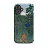 The Repast of the Lion - Henri Rousseau Phone Case Iphone 16 Plus / Gloss Phone Case Detailed Illustration Lion Lush Green Jungle Henri