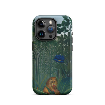 The Repast of the Lion - Henri Rousseau Phone Case Iphone 15 Pro / Matte Phone Case Detailed Illustration Lion Lush Green Jungle Henri