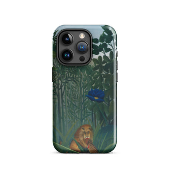 The Repast of the Lion - Henri Rousseau Phone Case Iphone 15 Pro / Gloss Phone Case Detailed Illustration Lion Lush Green Jungle Henri