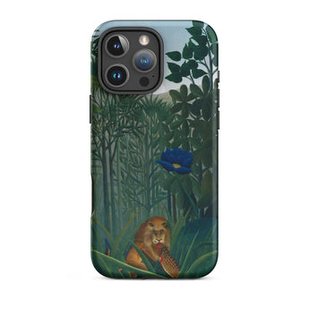 The Repast of the Lion - Henri Rousseau Phone Case Iphone 16 Pro Max / Matte Phone Case Detailed Illustration Lion Lush Green Jungle Henri