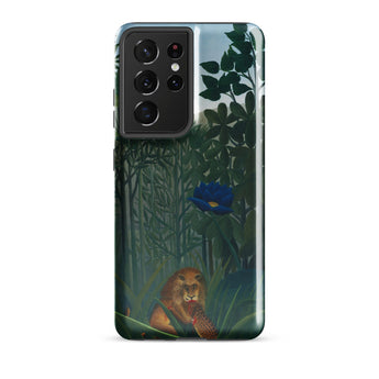 The Repast of the Lion - Henri Rousseau Phone Case Samsung Galaxy S21 Ultra / Gloss Phone Case Detailed Illustration Lion Lush Green Jungle