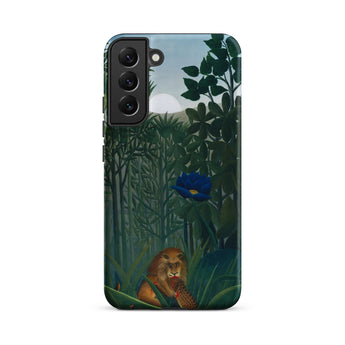 The Repast of the Lion - Henri Rousseau Phone Case Samsung Galaxy S22 Plus / Matte Phone Case Detailed Illustration Lion Lush Jungle Deep