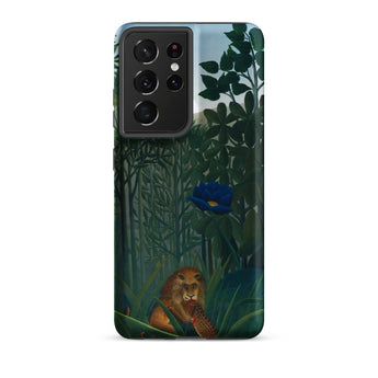 The Repast of the Lion - Henri Rousseau Phone Case Samsung Galaxy S21 Ultra / Matte Phone Case Detailed Illustration Lion Lush Jungle Deep