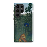 The Repast of the Lion - Henri Rousseau Phone Case Samsung Galaxy S23 Ultra / Gloss Phone Case Jungle Scene Lion Blue Flower Designed Henri