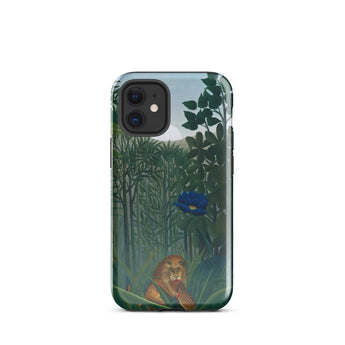 The Repast of the Lion - Henri Rousseau Phone Case Iphone 12 Mini / Gloss Phone Case Jungle Scene Lush Green Foliage Lion Henri Rousseau