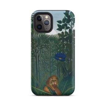 The Repast of the Lion - Henri Rousseau Phone Case Iphone 11 Pro / Matte Phone Case Lion Lush Green Foliage Vibrant Blue Henri Rousseau