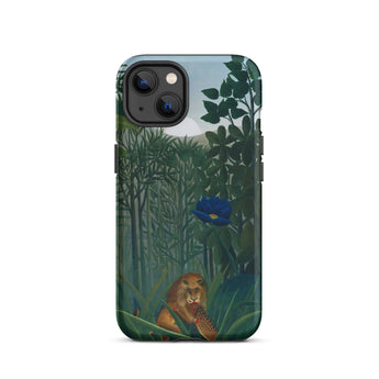 The Repast of the Lion - Henri Rousseau Phone Case Iphone 13 / Matte Phone Case Lion Lush Green Jungle Foliage Blue Henri Rousseau Iphone,