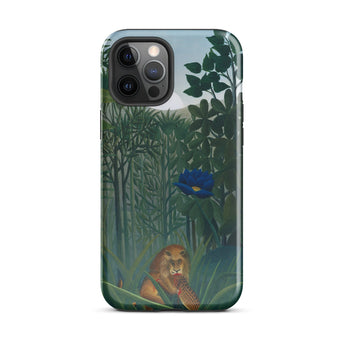 The Repast of the Lion - Henri Rousseau Phone Case Iphone 12 Pro Max / Gloss Phone Case Lion Lush Green Jungle Scene Tall Henri Rousseau