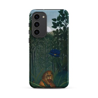 The Repast of the Lion - Henri Rousseau Phone Case Samsung Galaxy S23 Plus / Matte Phone Case Lush Jungle Scene Deep Green Foliage Henri