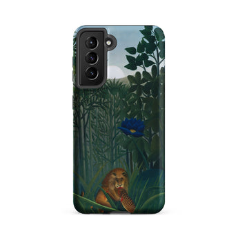 The Repast of the Lion - Henri Rousseau Phone Case Samsung Galaxy S21 Fe / Matte Phone Case Lush Jungle Scene Deep Greens Vibrant Henri
