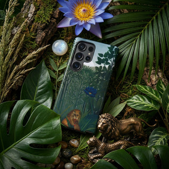 The Repast of the Lion - Henri Rousseau Phone Case Translucent Phone Case Jungle-themed Illustration Lions Foliage Designed Henri Rousseau
