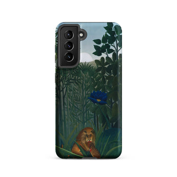 The Repast of the Lion - Henri Rousseau Phone Case Samsung Galaxy S21 / Matte Phone Case Vibrant Jungle Scene Lush Green Foliage Henri