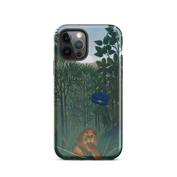The Repast of the Lion - Henri Rousseau Phone Case Iphone 12 Pro / Gloss Phone Case Vibrant Jungle Scene Lush Green Foliage Henri Rousseau
