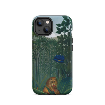 The Repast of the Lion - Henri Rousseau Phone Case Iphone 14 / Matte Phone Case Vibrant Jungle Scene Lush Green Foliage Henri Rousseau