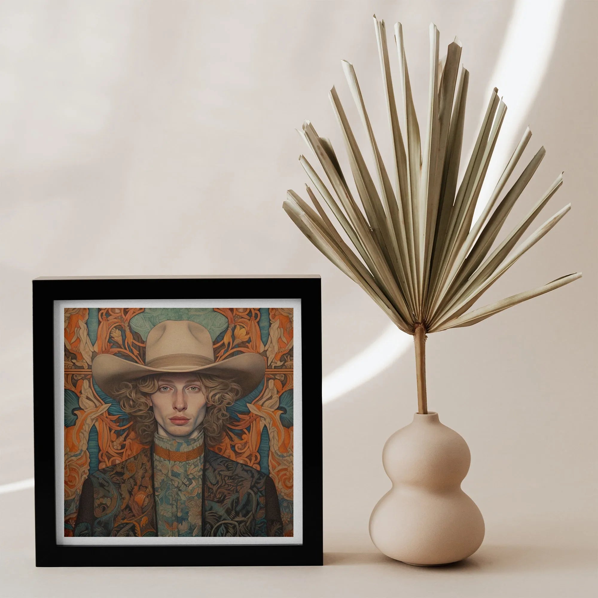 Reuben - Gay Cowboy Art Print - Handsome Queerart Dandy - 12’x12’ - Posters Prints & Visual Artwork - Aesthetic Art