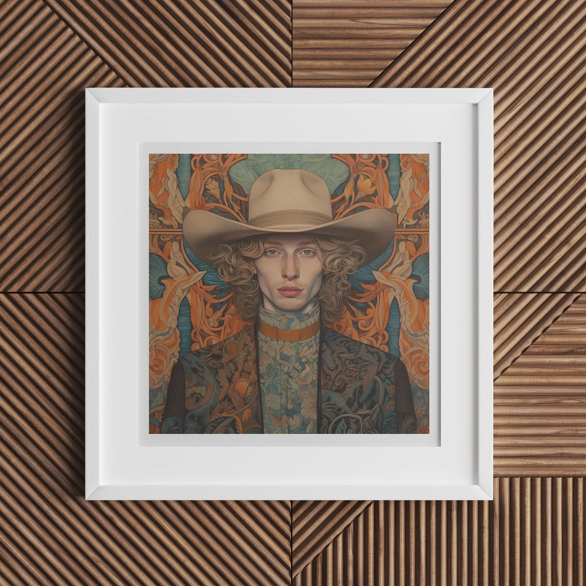 Reuben - Gay Cowboy Art Print - Handsome Queerart Dandy - 20’x20’ - Posters Prints & Visual Artwork - Aesthetic Art