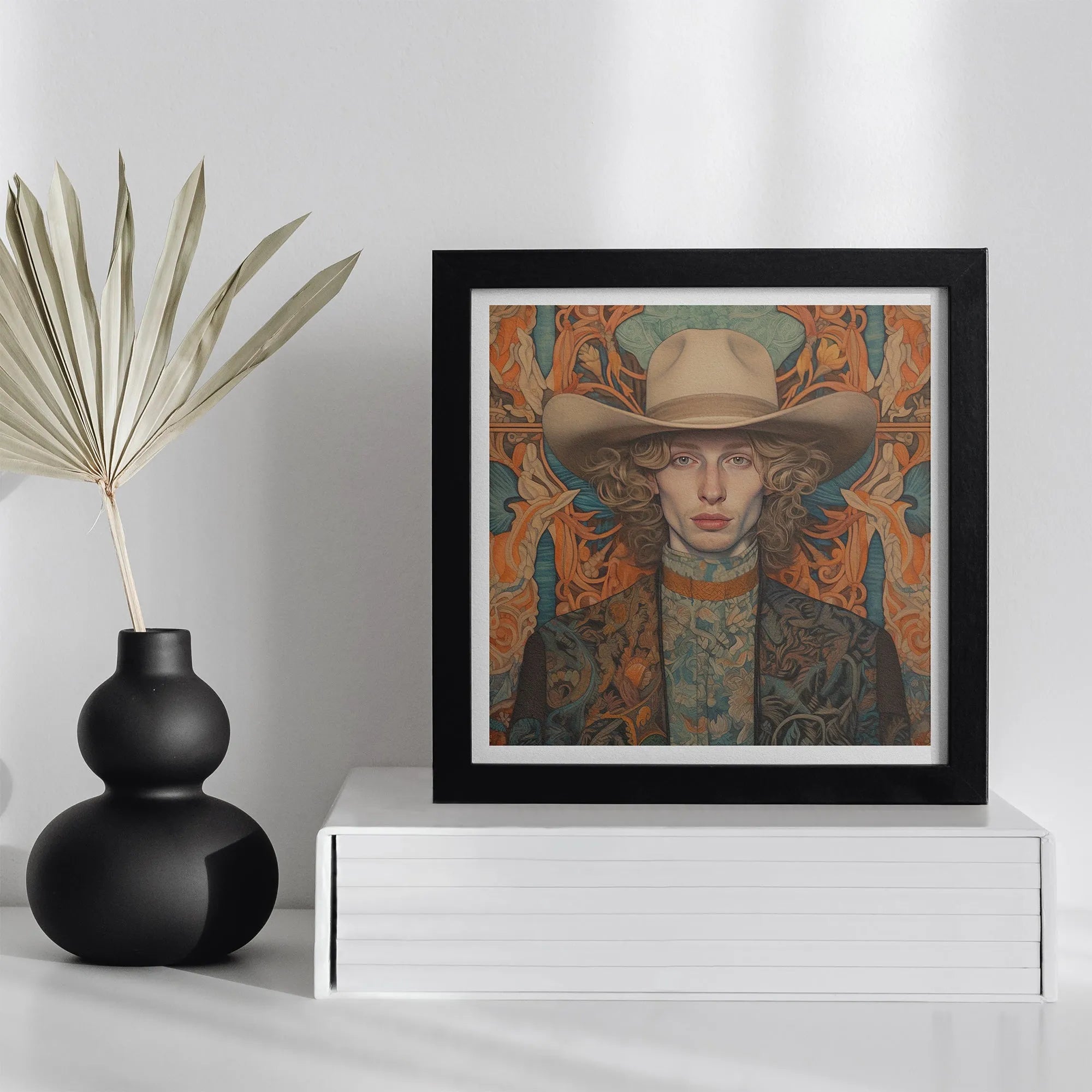 Reuben - Gay Cowboy Art Print - Handsome Queerart Dandy - 16’x16’ - Posters Prints & Visual Artwork - Aesthetic Art