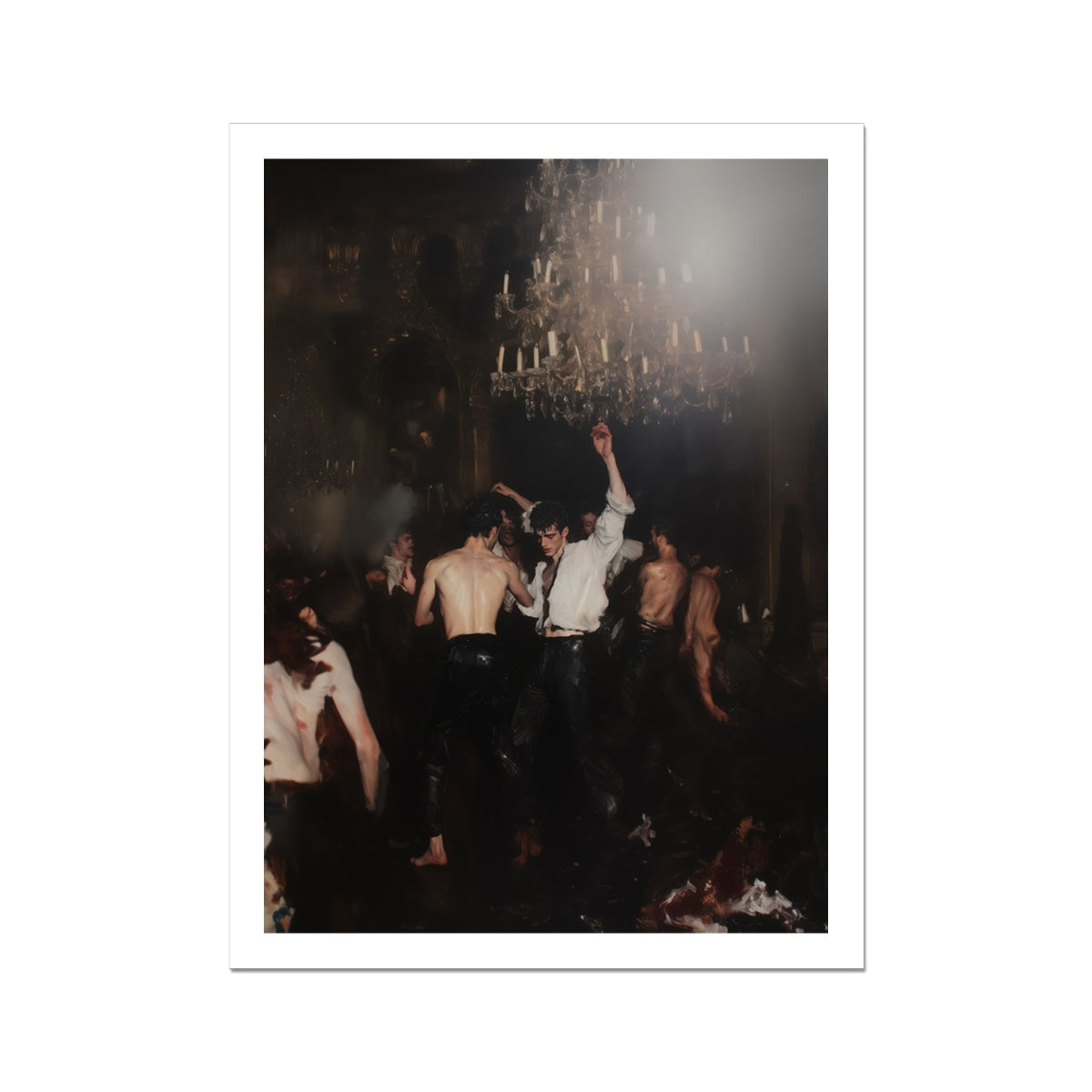 Reverie Gay Circuit Party Aristocrats Art Print, 18x24’’ / 41x51cm / Unframed, Party Scene Chandelier