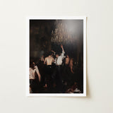 Reverie - Gay Circuit Party Aristocrats Art Print / Canvas Framed Black-and-white Photograph Lively Dance Scene Ornate Chandelier, Peeled