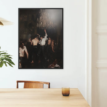 Reverie - Neo-rococo Gay Circuit Framed Canvas, Framed Painting Crowded Party