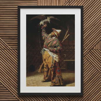 Rich Kyrgyz Hunter with a Falcon - Vasily Vereshchagin Art Print / Canvas, Vasily Vereshchagin Art, Central Asian Falconry, Kyrgyz Hunter