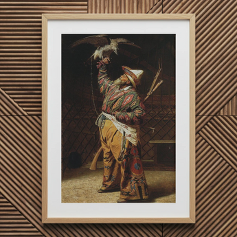 Rich Kyrgyz Hunter with a Falcon - Vasily Vereshchagin Art Print / Canvas, Vasily Vereshchagin Art, Central Asian Falconry, Kyrgyz Hunter