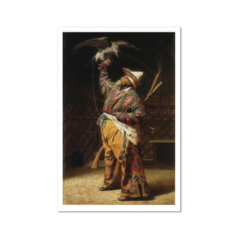 Rich Kyrgyz Hunter with a Falcon - Vasily Vereshchagin Art Print / Canvas, Vasily Vereshchagin Art, Central Asian Falconry, Kyrgyz Hunter